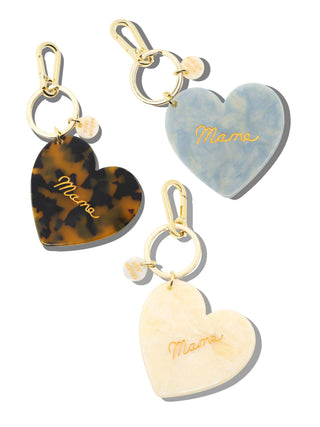 Hand-Painted Mama Heart Acetate Bag Charm + Keychain | Eco-Friendly