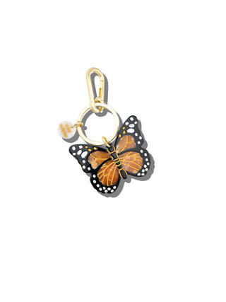 Solar Eclipse - Hand-painted Monarch Butterfly Bag Charm + Keychain