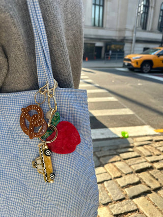 - Hand-painted Apple Bag Charm + Keychain | Eco-Friendly