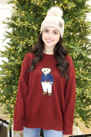 Polo Bear Sweater-Tops-option1]-Fashion Pharmacy Boutique-Ada Oklahoma Clothing Store for Women