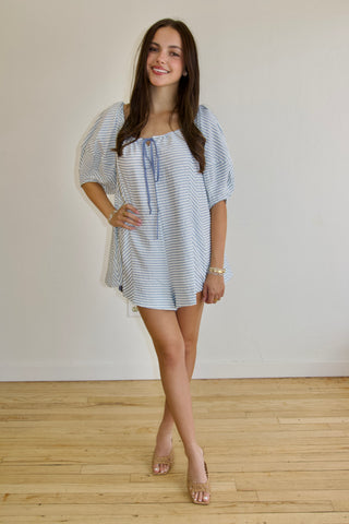 Birdie Blue Striped Romper