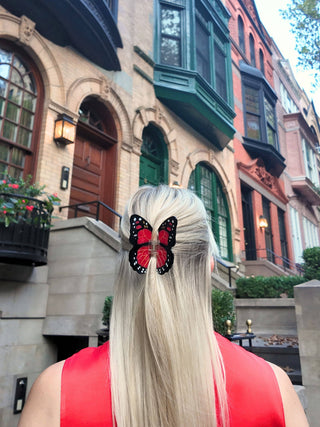 Hand-painted Lucky Monarch Butterfly Claw Hair Clip | Eco-Friendly