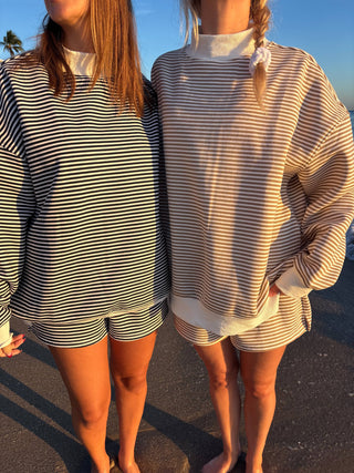 Sunkissed Coconut - Brown and White Big Striped Mockneck Sweatshirt-option1]-Fashion Pharmacy Boutique-Ada Oklahoma Clothing Store for Women