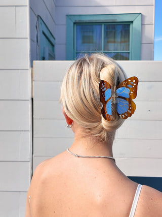 Solar Eclipse - Hand-painted Boho Monarch Claw Hair Clip | Eco-Friendly