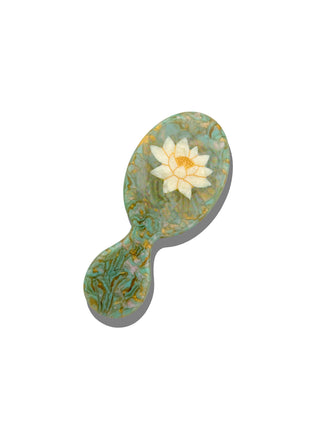 Hand-painted Lotus Handbag Hero Brush | Eco-Friendly