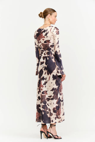 Kasey Cow Print Maxi Dress-Dresses-option1]-Fashion Pharmacy Boutique-Ada Oklahoma Clothing Store for Women