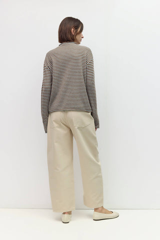 Cierra Mockneck Sweater in Sky Blue/ Brown