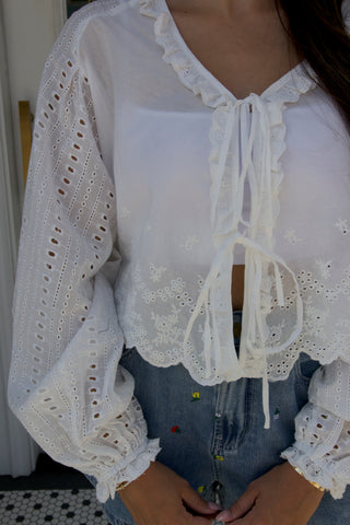 Chloe Embroidered Blouse 100% Cotton