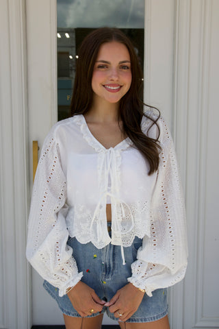 Chloe Embroidered Blouse 100% Cotton