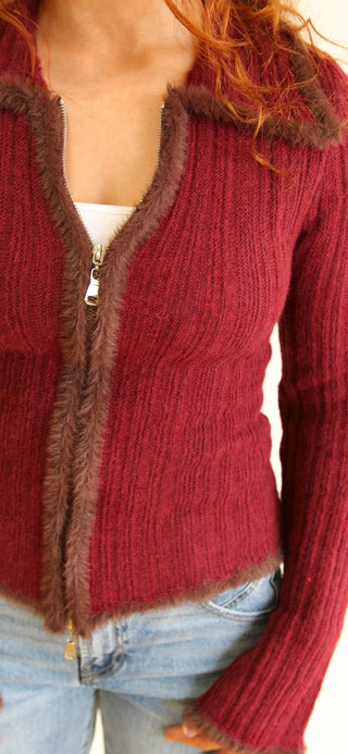 Cleo Knitted Zip Up Jacket