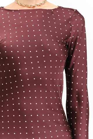 Breanna Burgundy Dot Dress