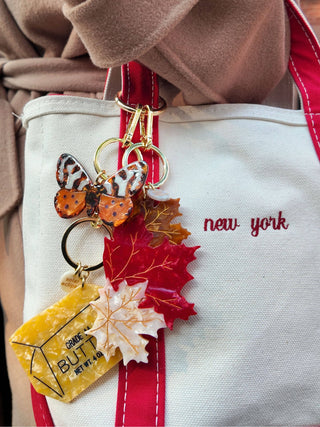 Hand-painted Tiger Moth Bag Charm + Keychain