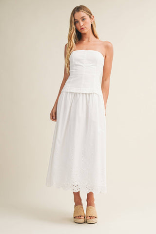 The Eyelet Darling Dress in White