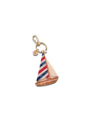 Hand-painted Sailboat Bag Charm + Keychain | Eco-Friendly