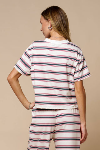 The Coastal Stripe Lounge Top