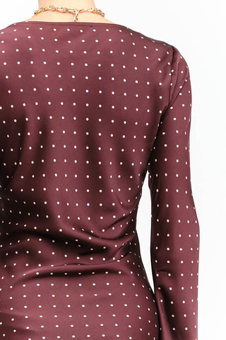 Breanna Burgundy Dot Dress