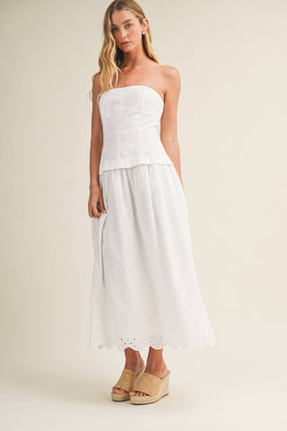 The Eyelet Darling Dress in White