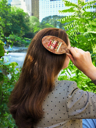 Solar Eclipse - Hand-painted Bow Book Stack Amazing Hair Day Brush | Eco-Friendly