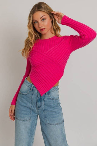 PRIM ASYMMETRICAL HEM SWEATER TOP-Tops-option1]-Fashion Pharmacy Boutique-Ada Oklahoma Clothing Store for Women
