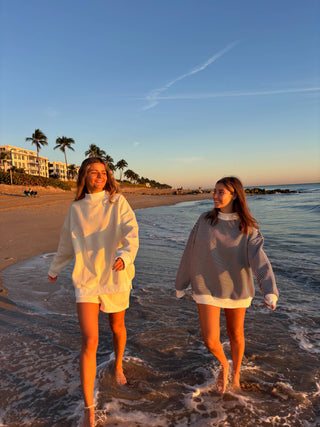 Sunkissed Coconut - Dark Navy Blue and White Big Striped Mockneck Sweatshirt-option1]-Fashion Pharmacy Boutique-Ada Oklahoma Clothing Store for Women
