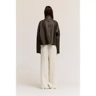 The Gia High Neck Leather Jacket