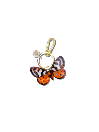Hand-painted Tiger Moth Bag Charm + Keychain
