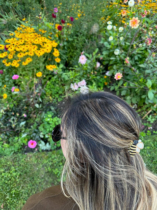 Hand-painted Mini Bee Claw Hair Clip |