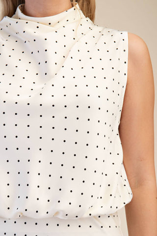 Jackie High Neck Top in Ivory