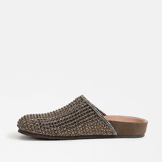 The Sabina Houndstooth Rhinestone Clog