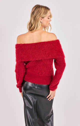 Tinsley Red Off Shoulder Sweater-Tops-option1]-Fashion Pharmacy Boutique-Ada Oklahoma Clothing Store for Women