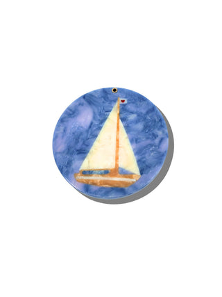 Hand-painted Sail Boat Compact Mirror | Eco-Friendly
