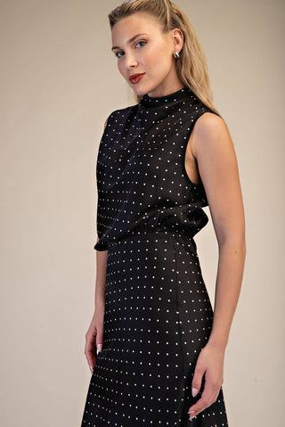 Jackie High Neck Top in Black