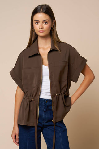 The Erin Zip Front Dolman Blouse