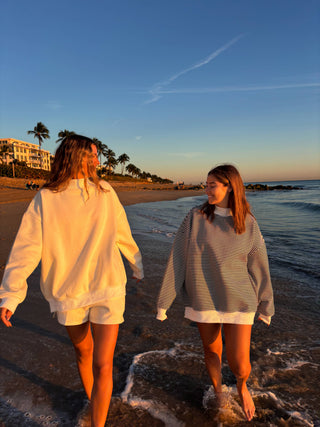 Sunkissed Coconut - Dark Navy Blue and White Big Striped Mockneck Sweatshirt-option1]-Fashion Pharmacy Boutique-Ada Oklahoma Clothing Store for Women
