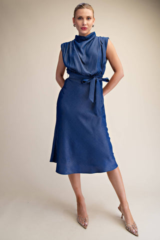 Anne Midi Dress in Indigo