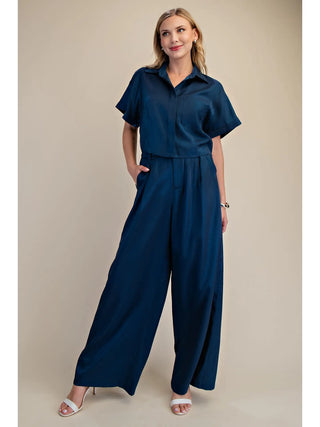 Hannah Collared Shirt in Navy
