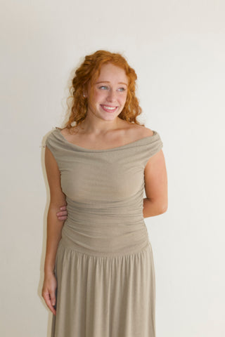 The Jacklynn Dress on Taupe