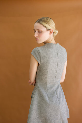 Nadia Tailored Pocket Mini Dress - Grey