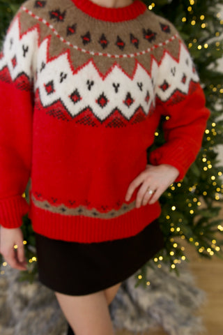 The Kevin Round Neck Fair Isle Sweater