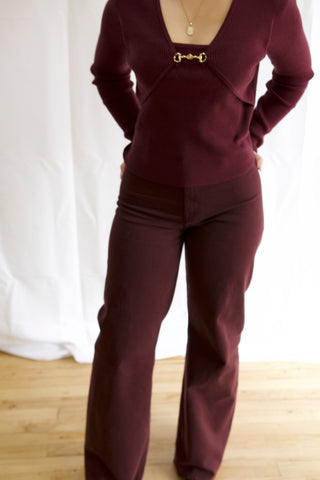 Mary Merlot High Rise Pistola Jean