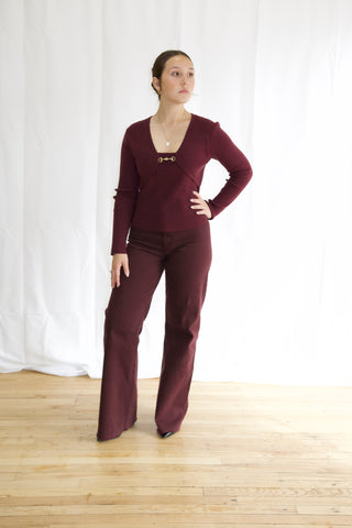 Mary Merlot High Rise Pistola Jean