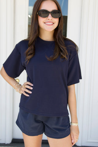 Kyla Luxe Shorts in Navy