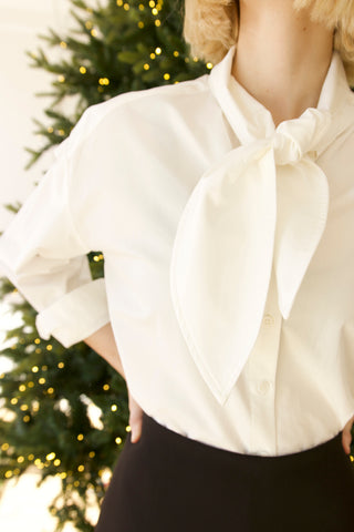 Nicole Tie Collar Button Up Shirt