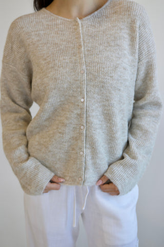 Newport Cardigan In Oatmeal Heather