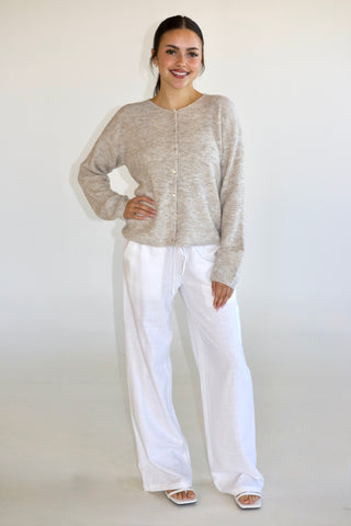 Newport Cardigan In Oatmeal Heather