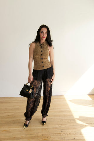 Odette Velvet Tailored Vest Top