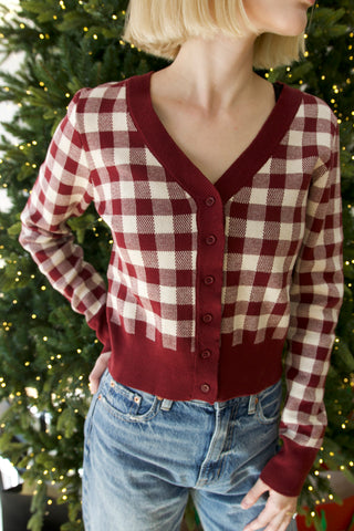 Romy Gingham Knit Cardigan