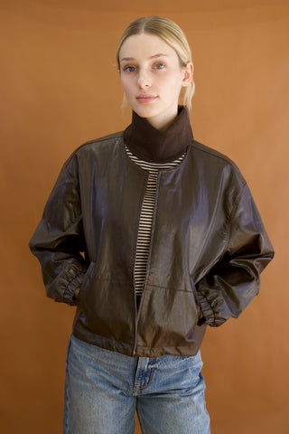 Jane Striped Turtle Neck Brown