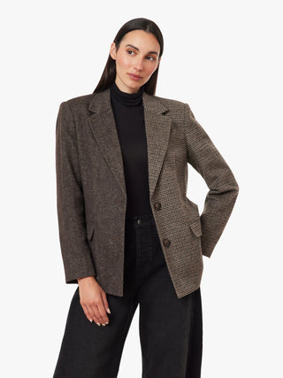 Habitual Herringbone Mixed Blazer