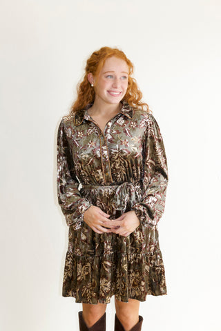 Sunday In Autumn Velvet Dress